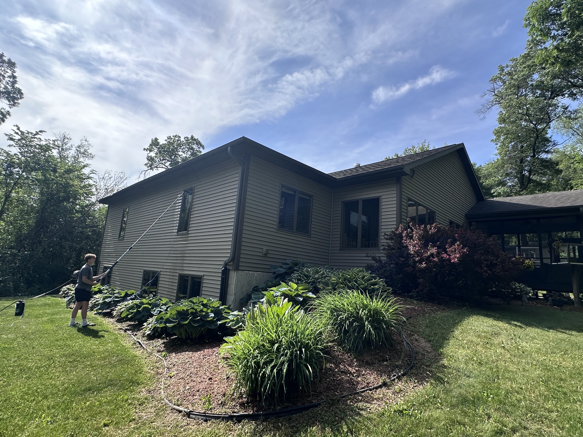 Freshly cleaned residential windows